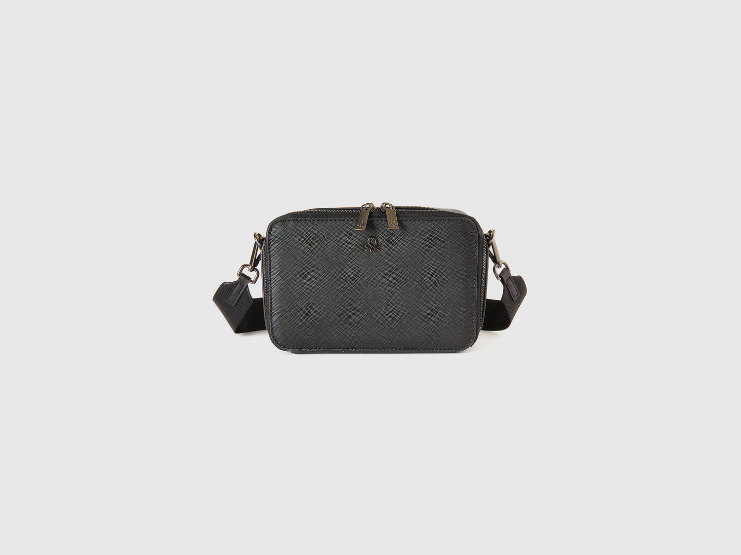 Borsa tracolla in tessuto spalmato da uomo nero | Benetton Outlet