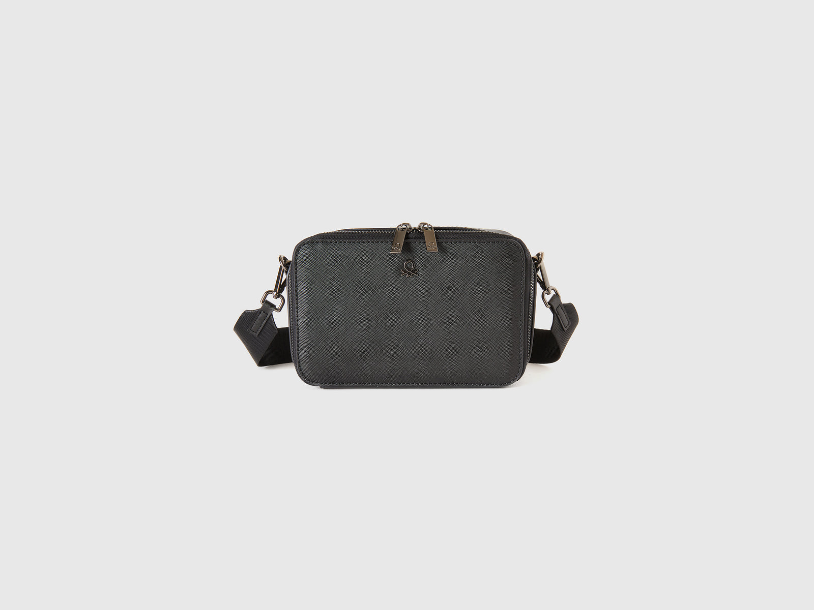 Borsa tracolla in tessuto spalmato da uomo nero | Benetton Outlet