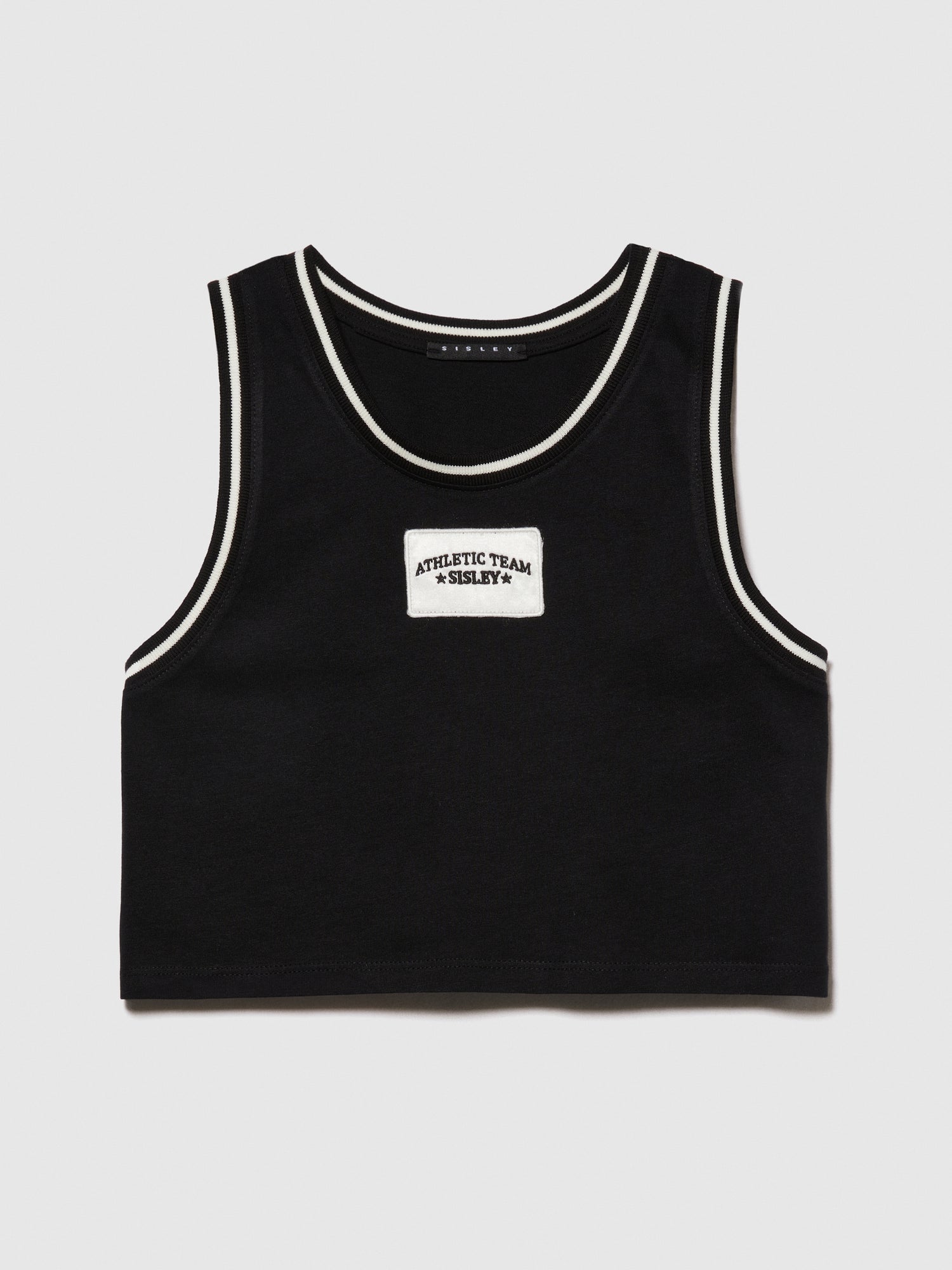 Top con ricamo da bambina nero | Sisley young Outlet