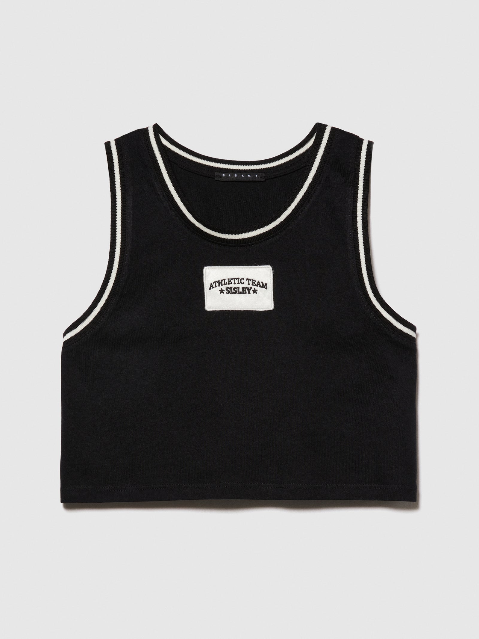 Top con ricamo da bambina nero | Sisley young Outlet