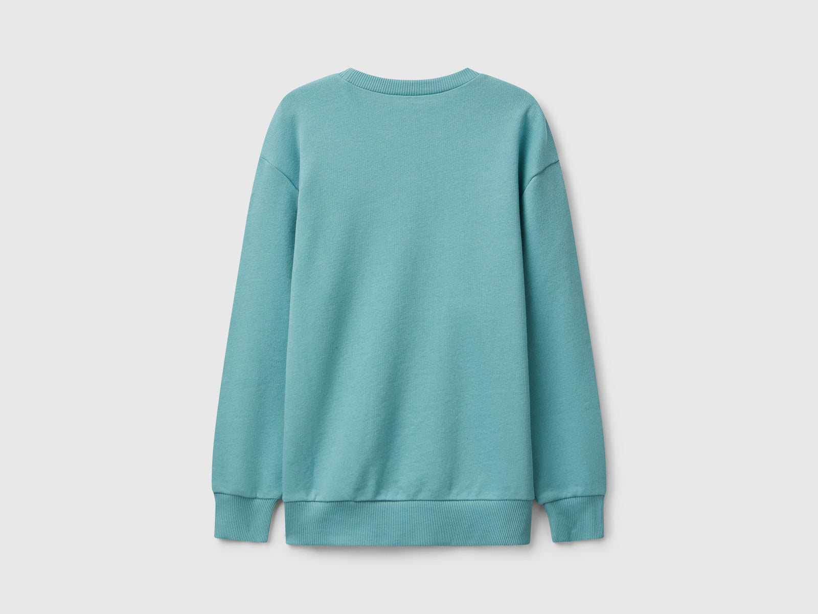 Felpa con stampa slogan da bambino celeste 2 | Benetton Outlet