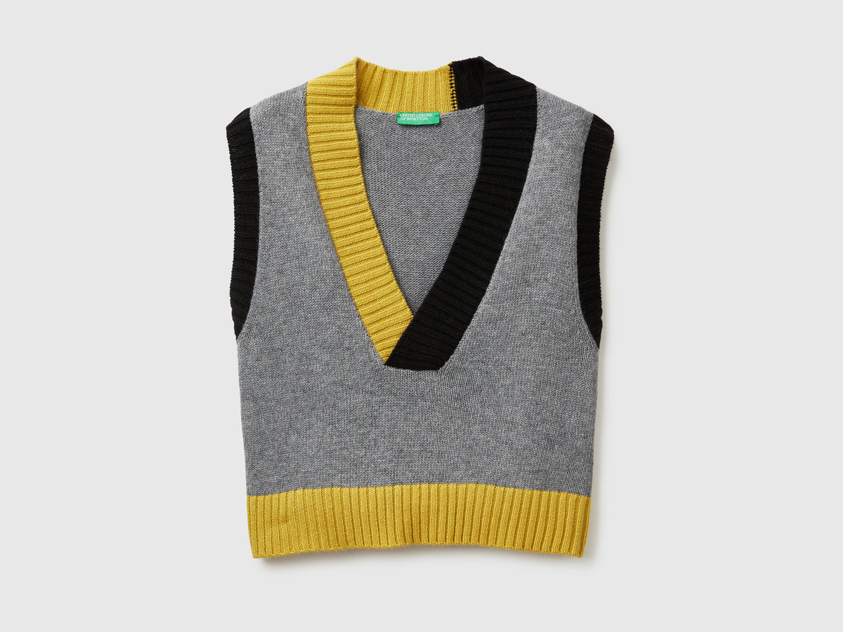 Gilet in maglia color block