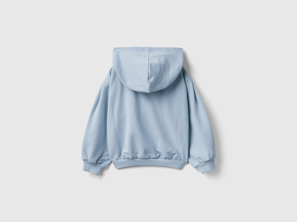 Felpa con zip in cotone bio stretch