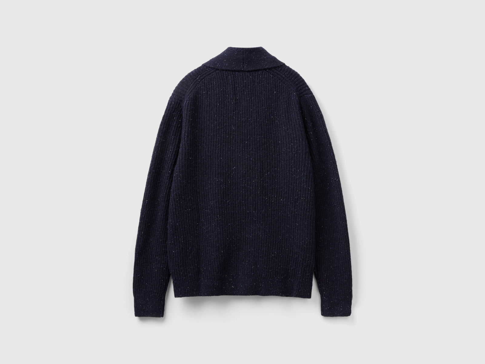Cardigan in misto lana con tasche da uomo blu scuro 2 | Benetton Outlet