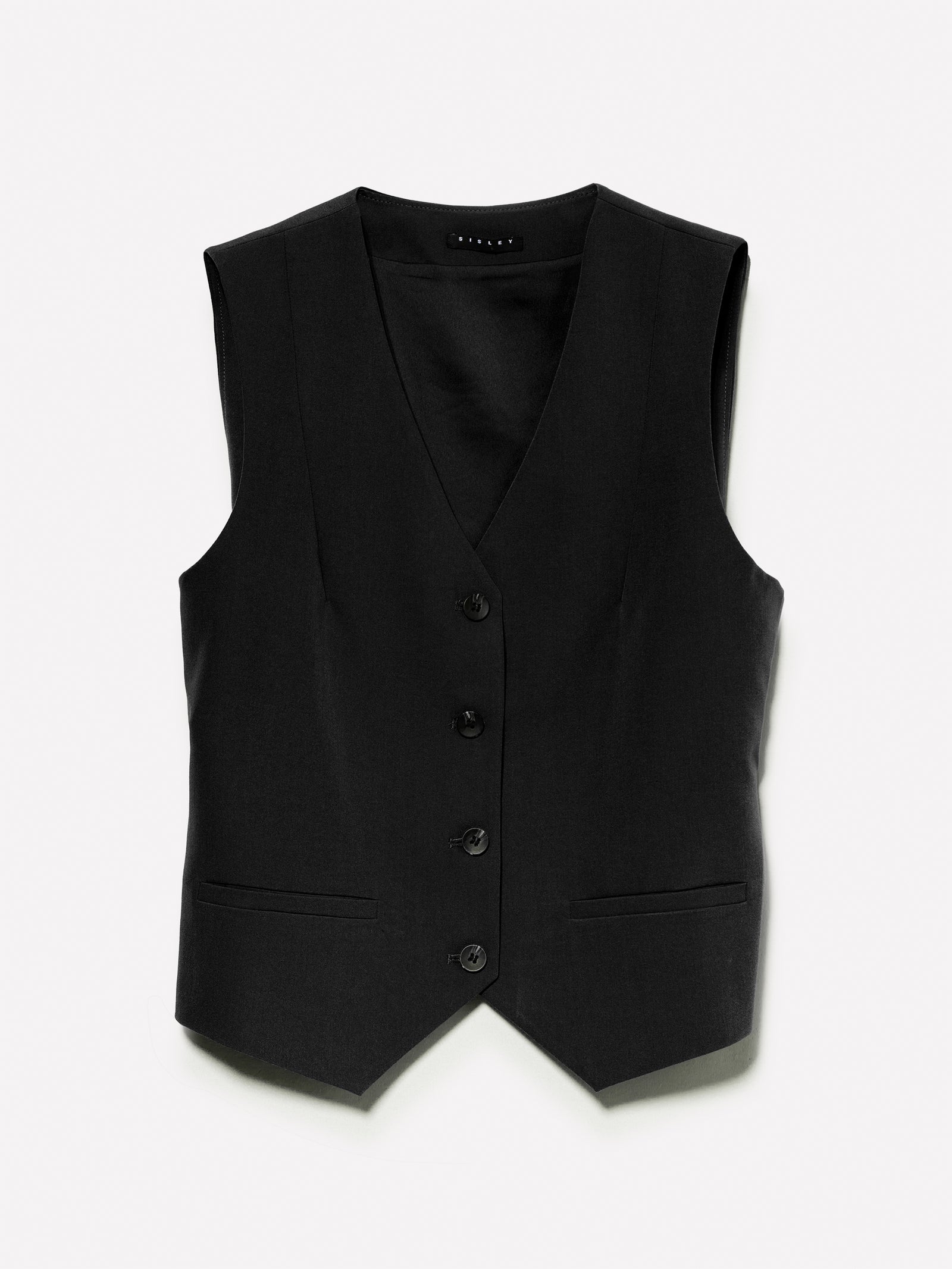 Gilet slim fit da donna nero | Sisley Outlet