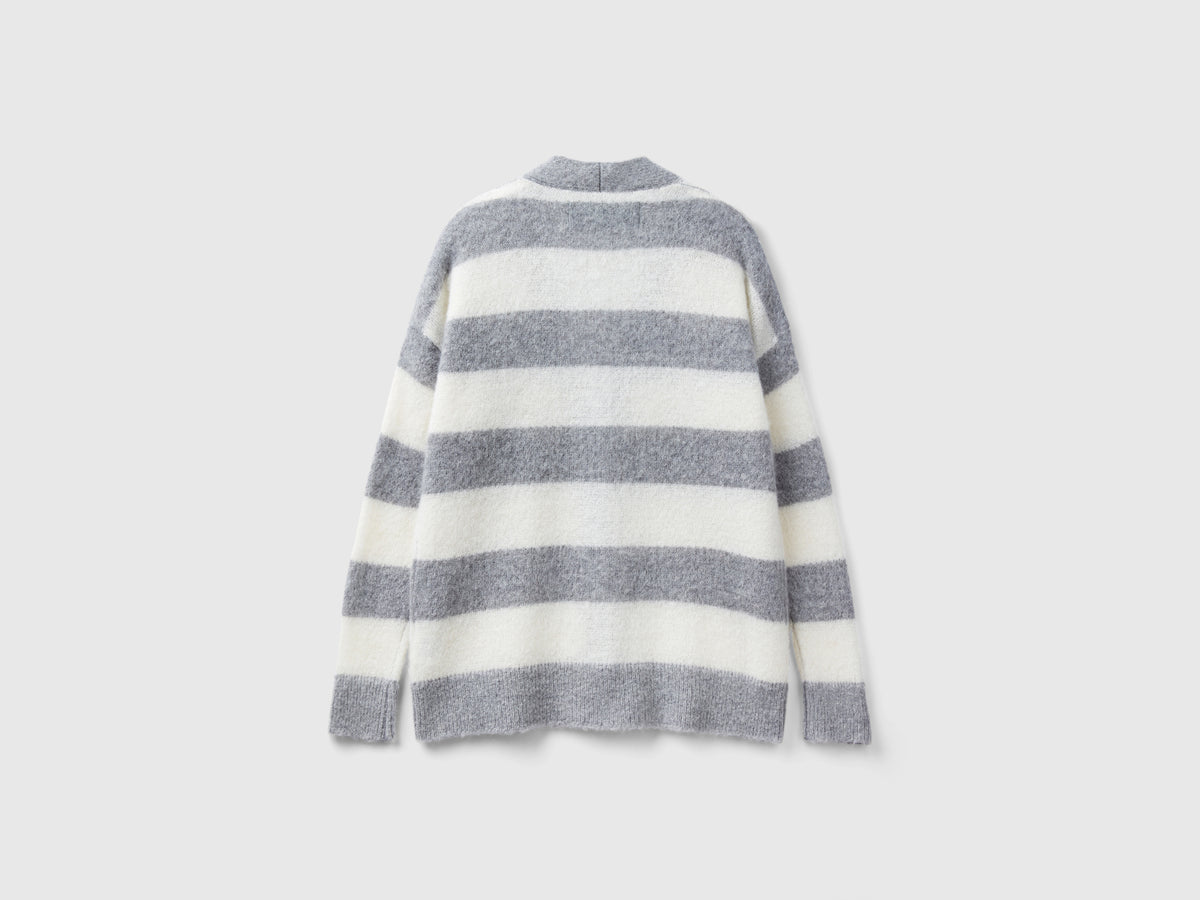 Cardigan a righe in misto alpaca
