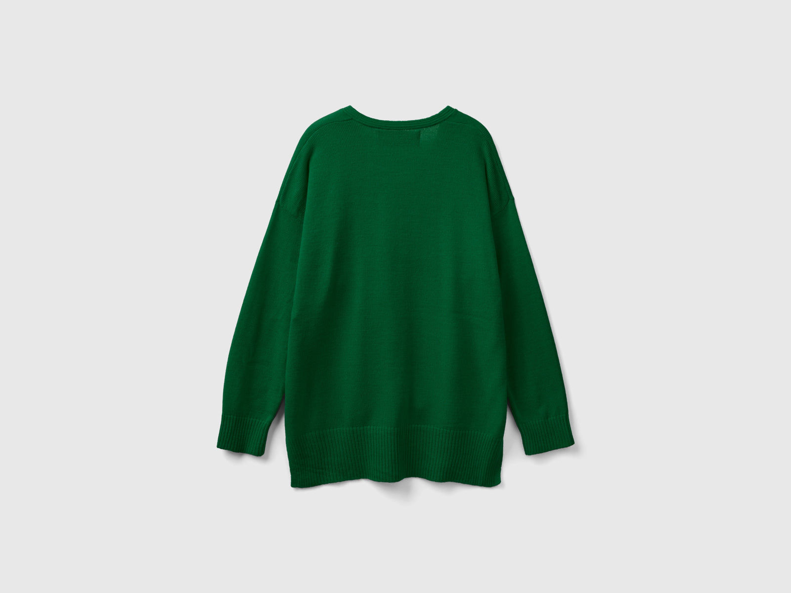 Maglia scollo a V over fit da donna verde 2 | Benetton Outlet