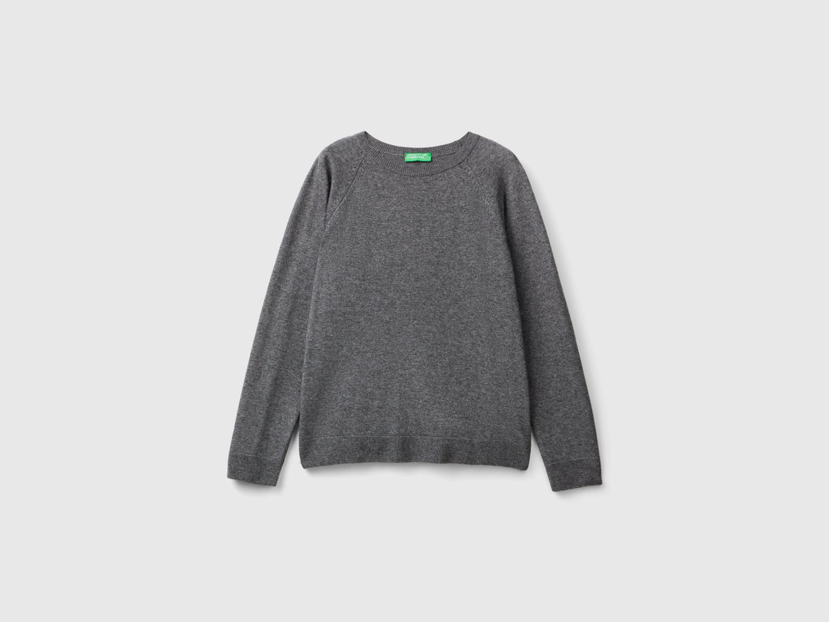 Maglia girocollo in misto lana e cashmere