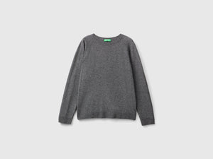 Maglia girocollo in misto lana e cashmere