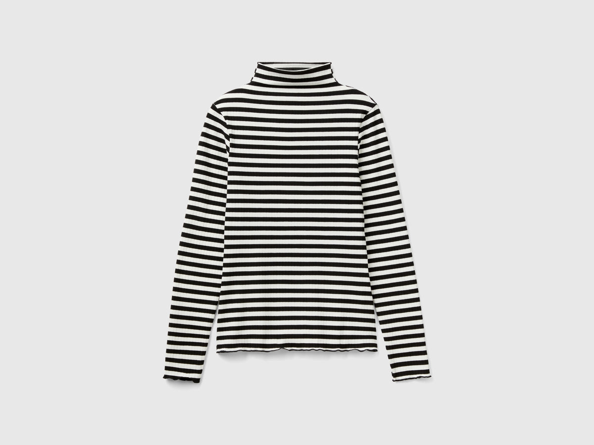 T-shirt lupetto a righe