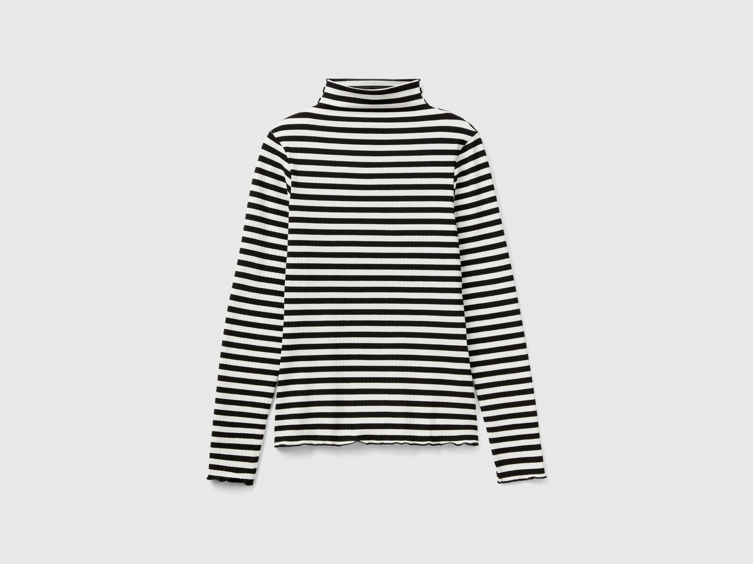 T-shirt lupetto a righe da donna multi-color | Benetton Outlet