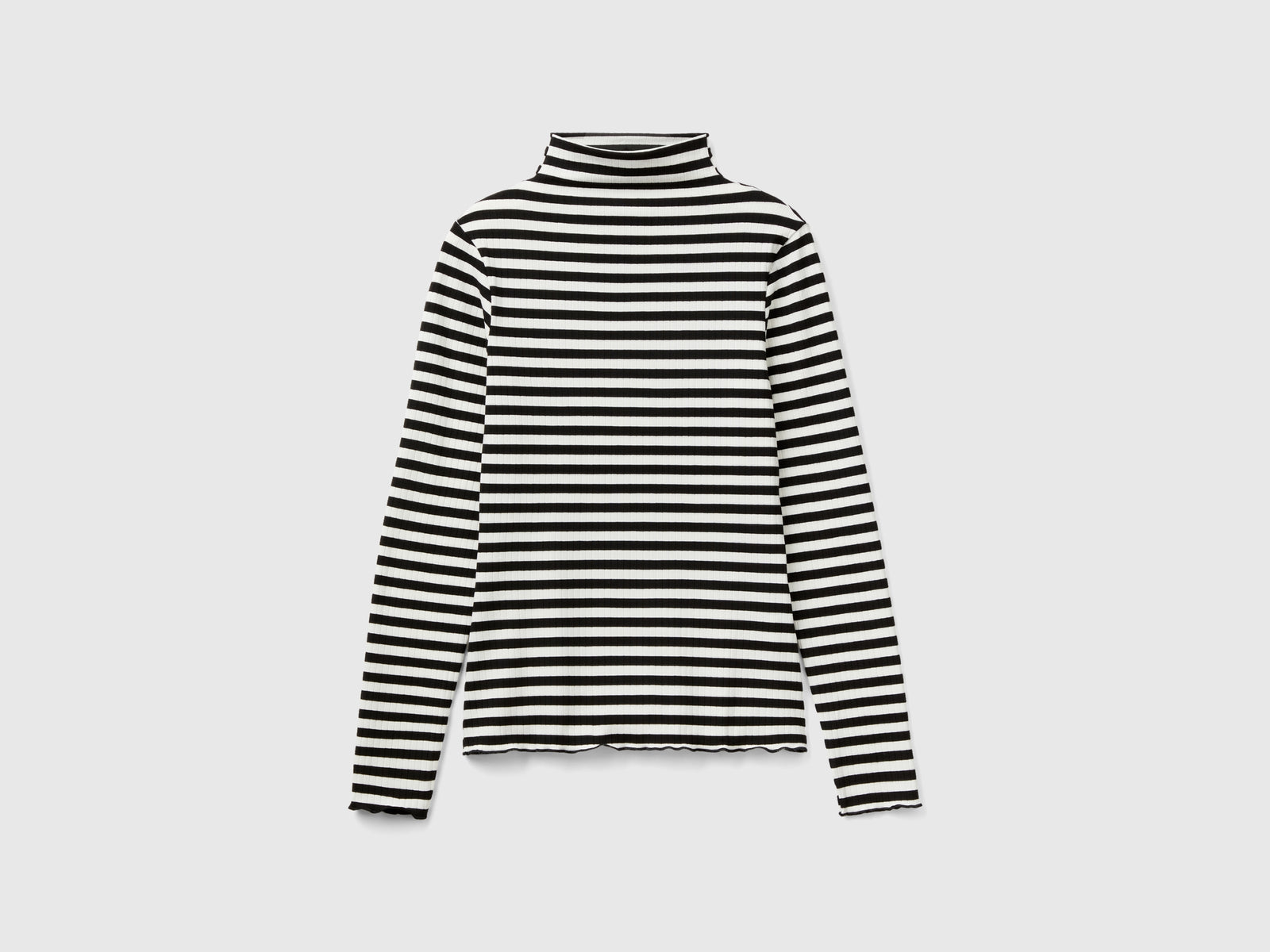 T-shirt lupetto a righe da donna multi-color | Benetton Outlet