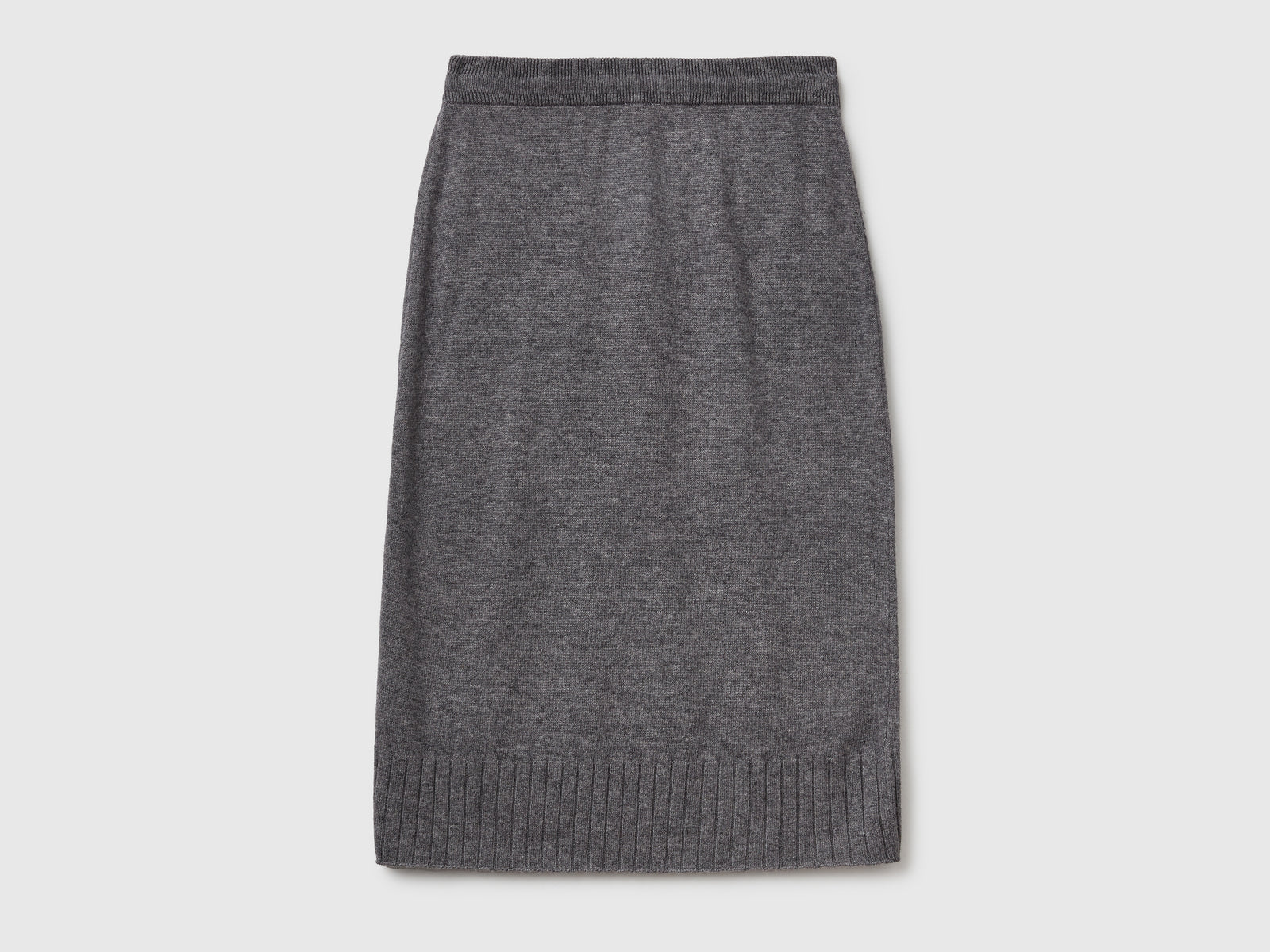 Gonna midi in misto cashmere da donna grigio scuro 2 | Benetton Outlet