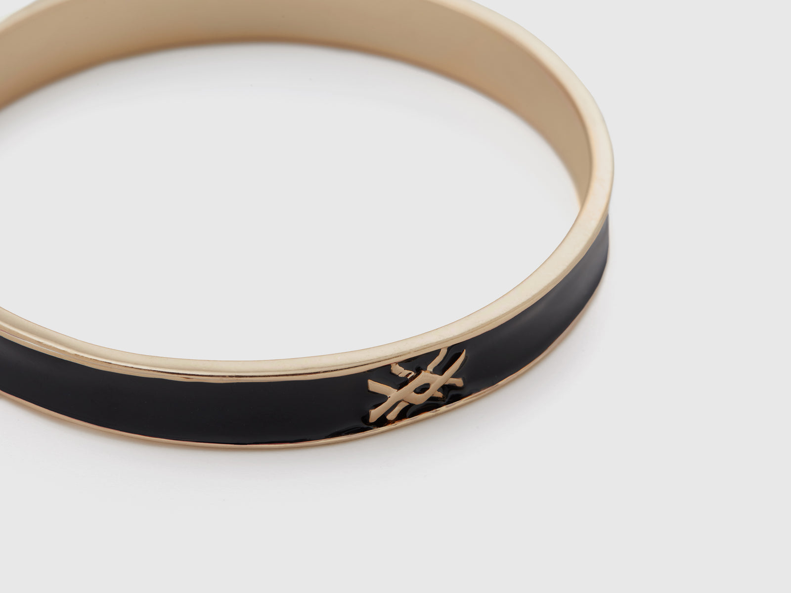 Bracciale bangle con logo da donna nero 2 | Benetton Outlet