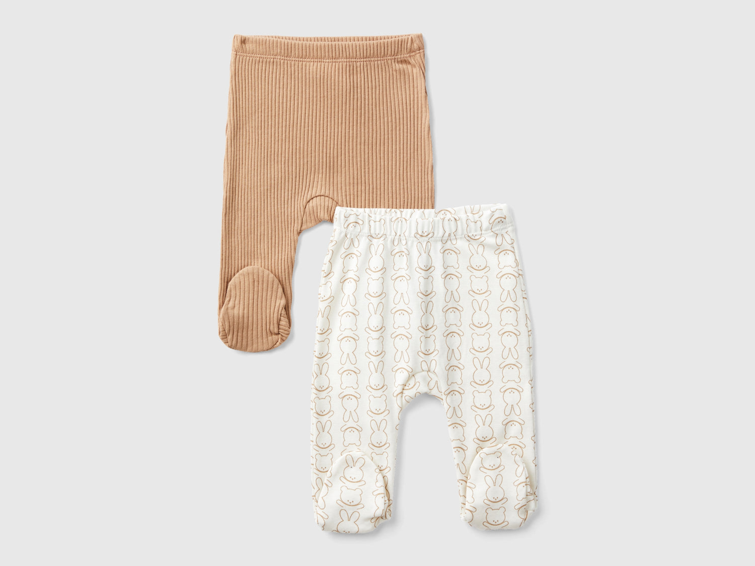 Due ghettine in cotone bio da neonato multi-color | Benetton Outlet