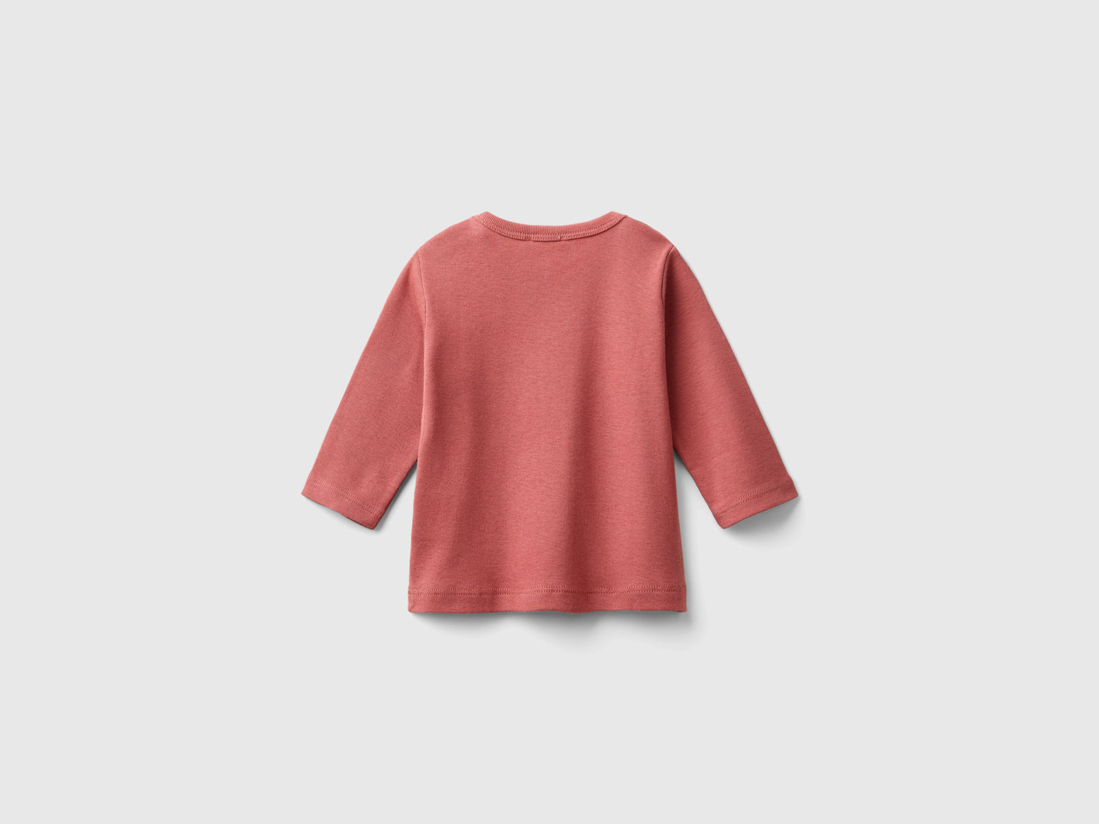 T-shirt manica lunga 100% cotone bio da neonato malva 2 | Benetton Outlet
