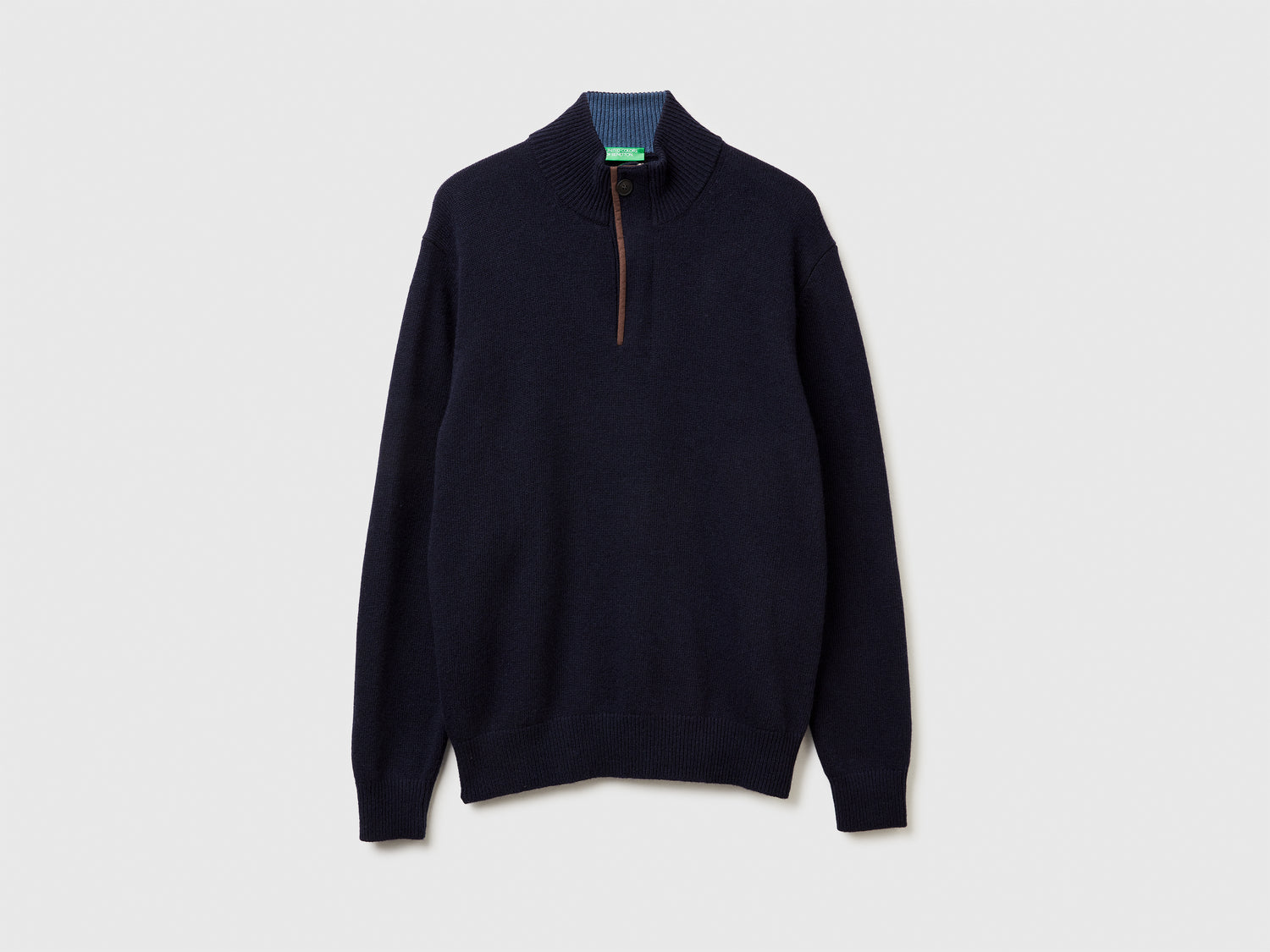 Dolcevita in misto lana da uomo blu scuro | Benetton Outlet