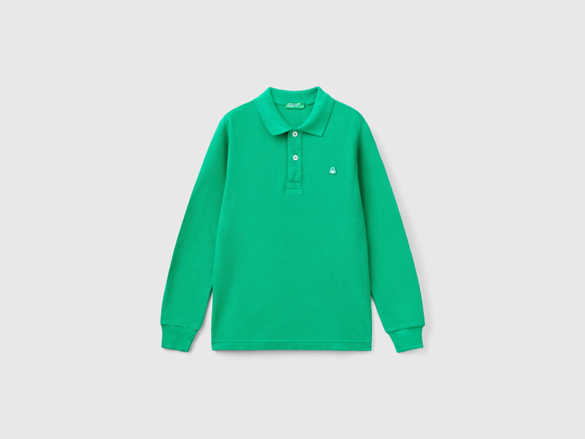 Polo manica lunga 100% cotone bio