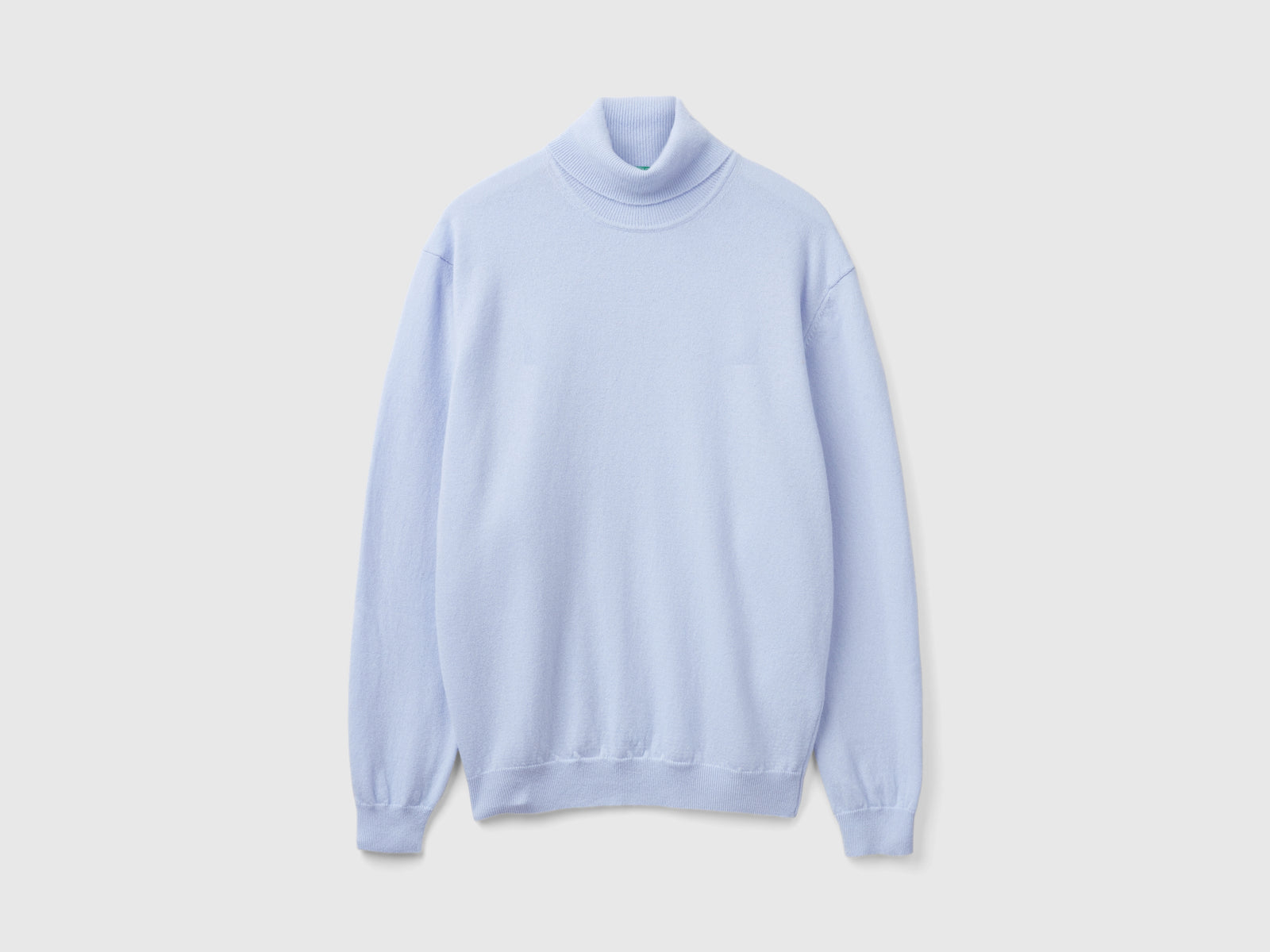 Dolcevita carta da zucchero in pura lana Merino da uomo azzurro | Benetton Outlet