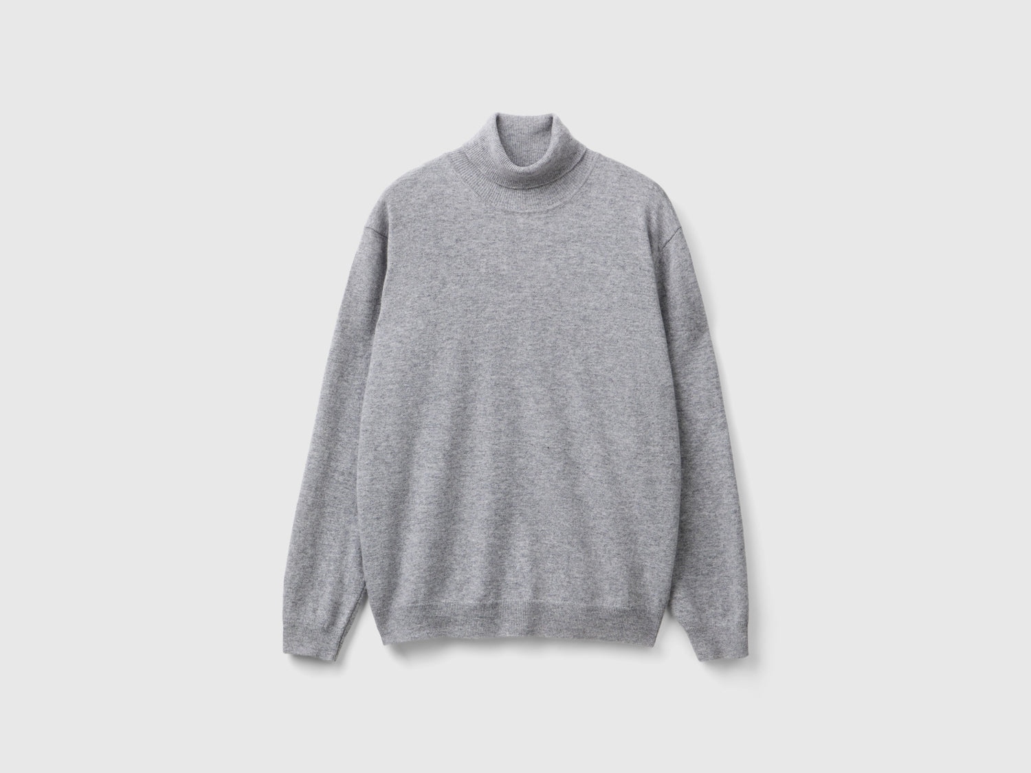 Dolcevitao mélange in pura lana Merino da uomo grigio chiaro | Benetton Outlet