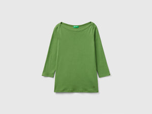 T-shirt con scollo a barchetta 100% cotone