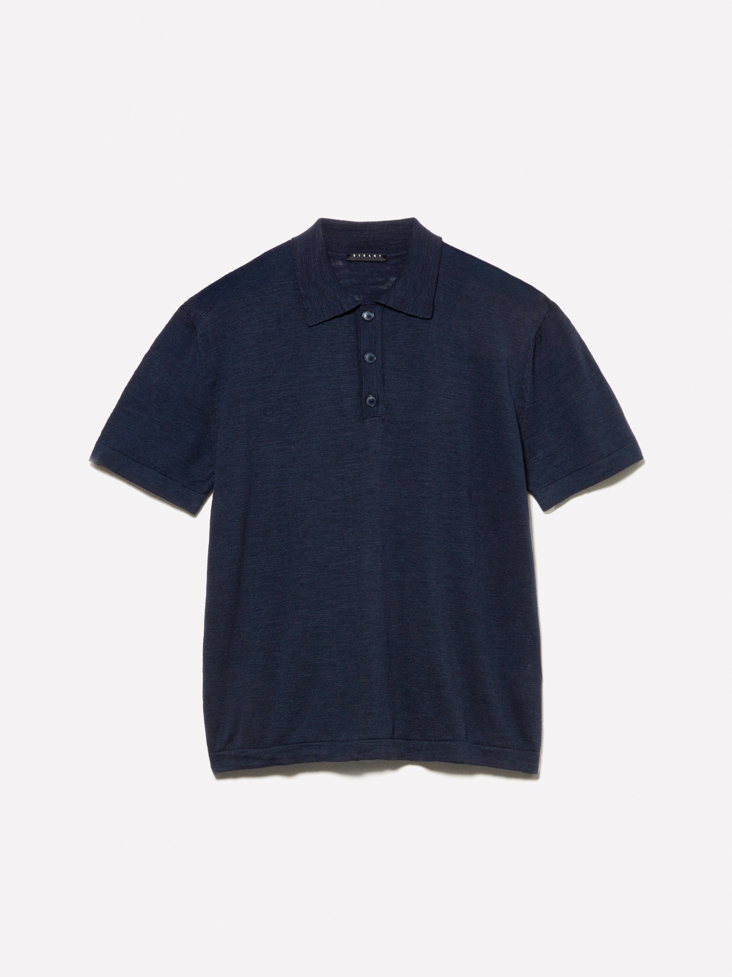 Regular fit blue linen blend polo shirt da uomo blu scuro | Sisley Outlet