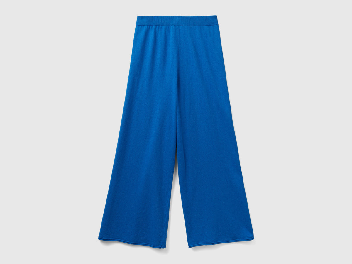 Pantaloni ampi in misto lana e cashmere