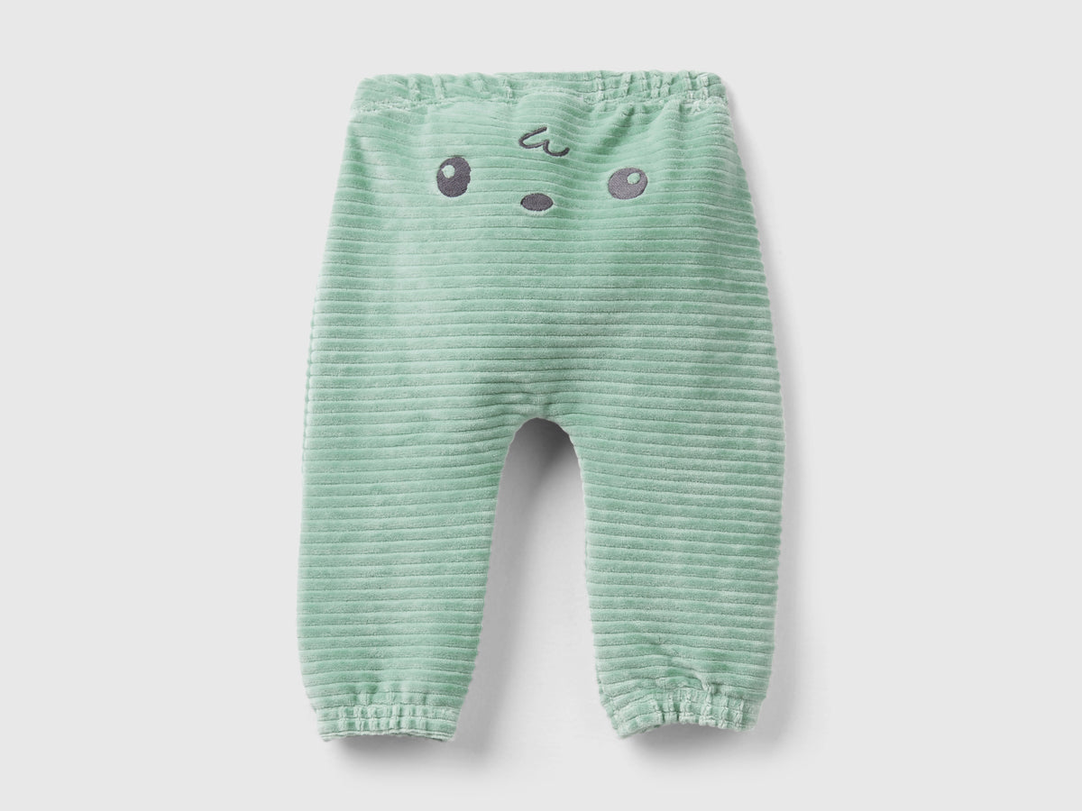 Pantaloni in ciniglia con ricamo