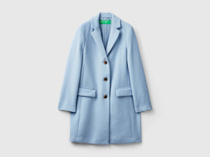 Short coat in wool blend cloth