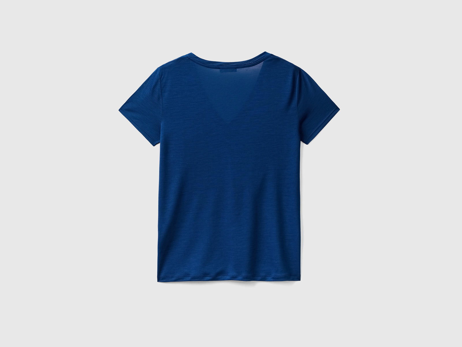 Maglietta a manica corta con scollo a V da donna blu scuro 2 | Benetton Outlet