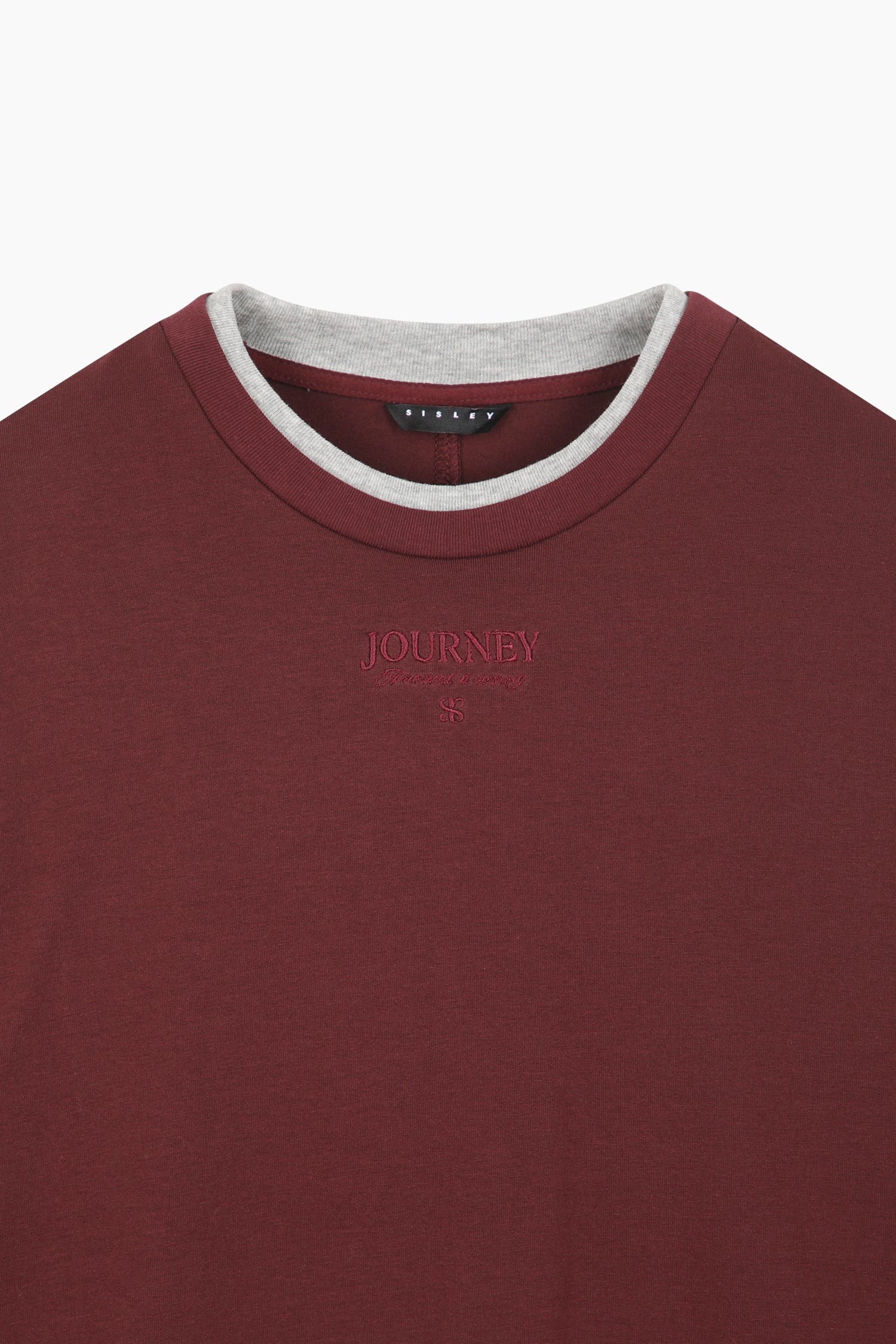T-shirt con contrasto e ricamo da donna bordeaux 3 | Sisley Outlet