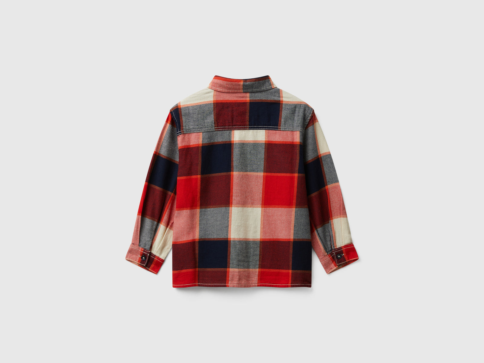 Camicia a quadri 100% cotone da bimbo rosso 2 | Benetton Outlet