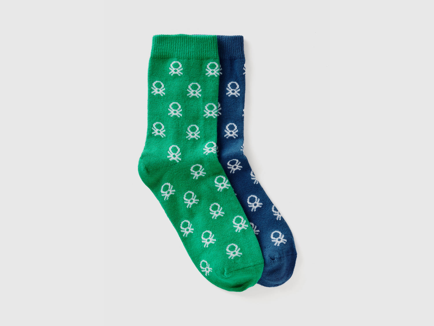 Due paia di calzini lunghi e blu da bambino multi-color | Benetton Outlet