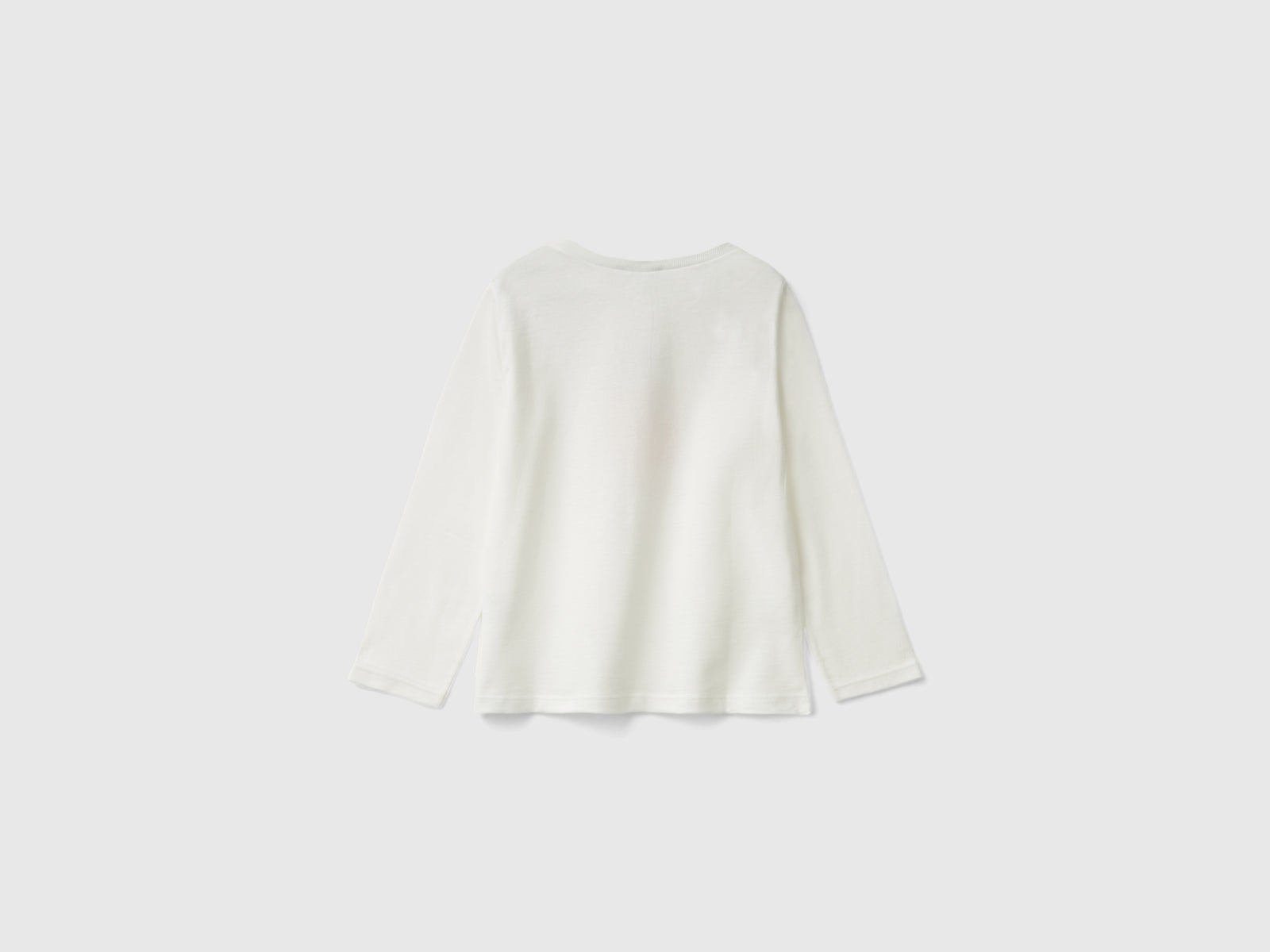 Maglietta regular fit con stampa da bimba bianco panna 2 | Benetton Outlet