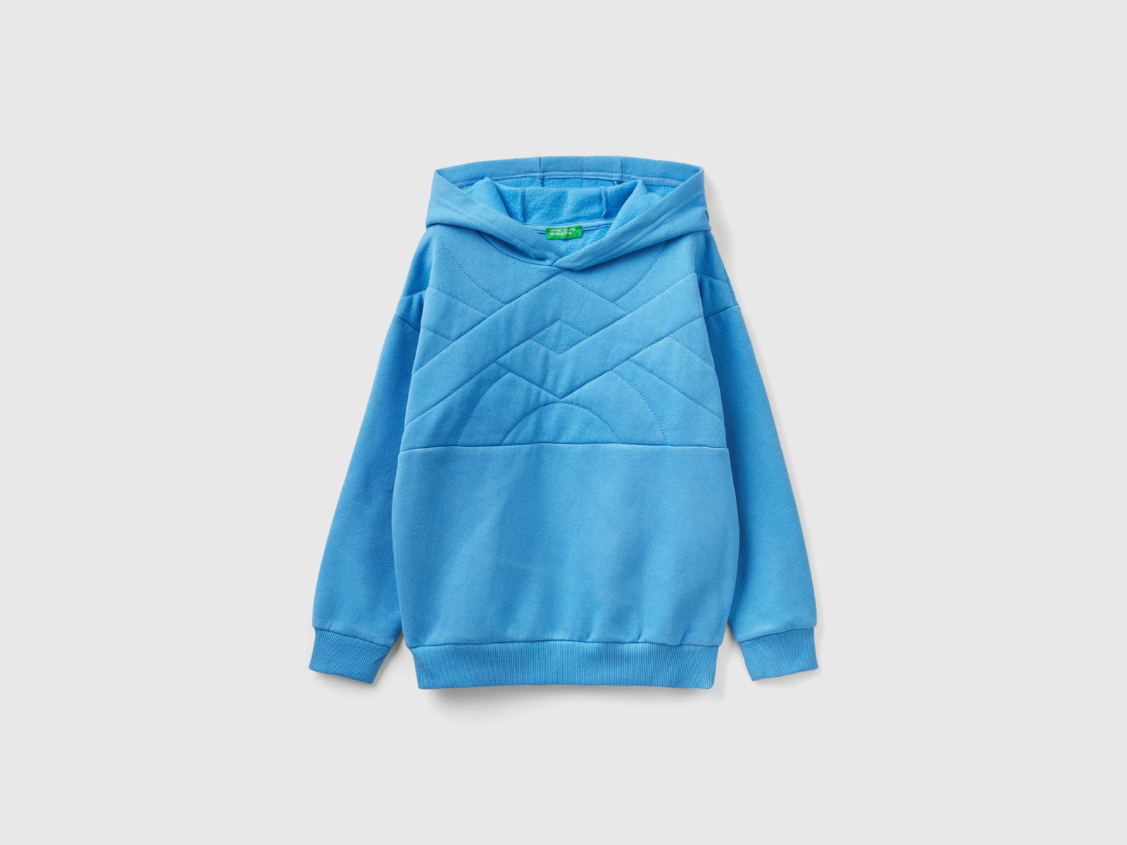 Felpa con logo in tessuto riciclato da bambino azzurro | Benetton Outlet