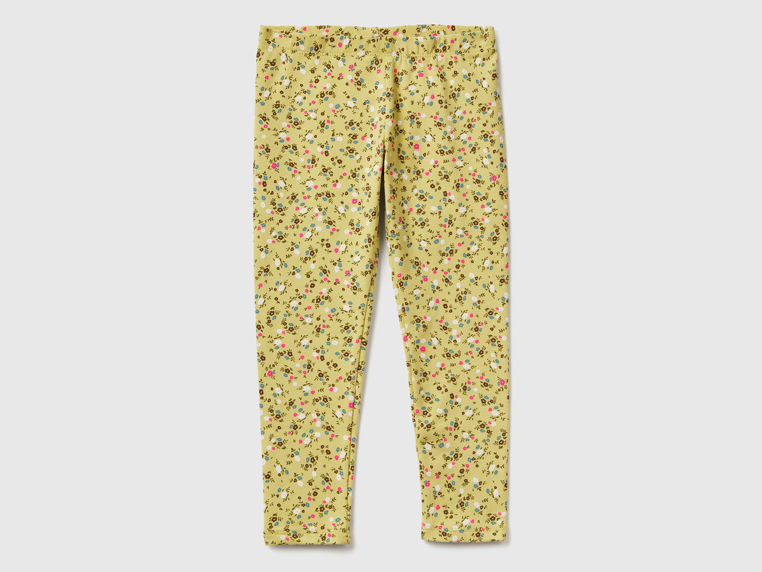 Leggings a fiori da bimba giallo | Benetton Outlet