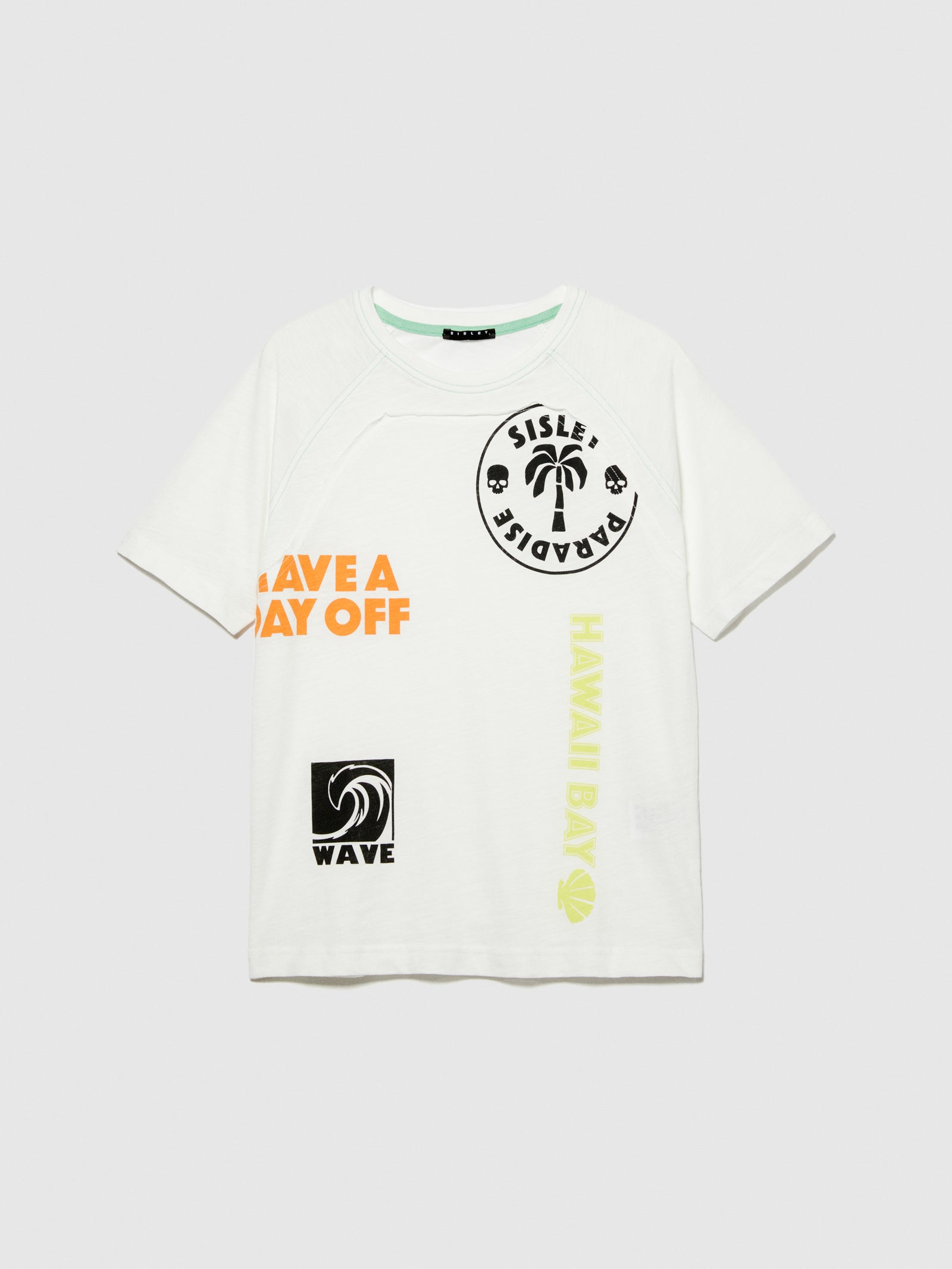T-shirt con stampe da bambino bianco | Sisley young Outlet