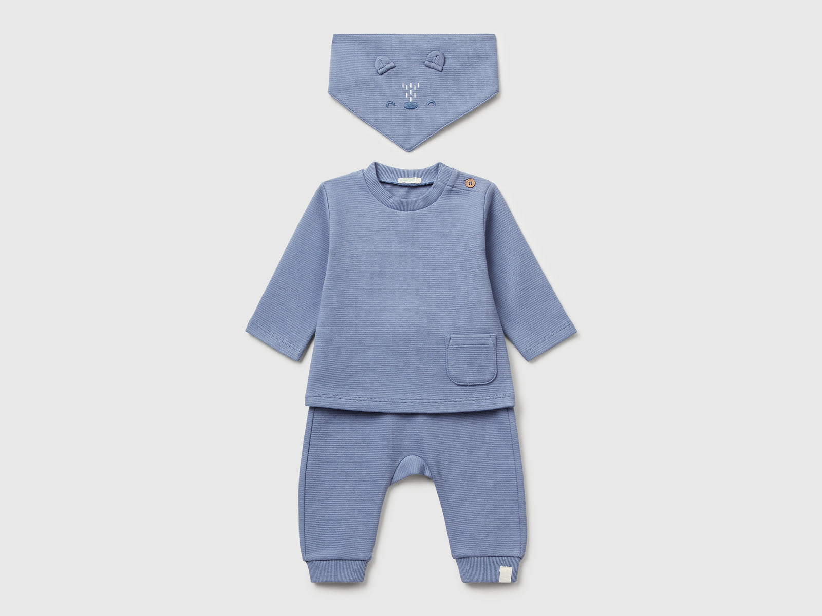 Set in puro cotone da neonato celeste | Benetton Outlet