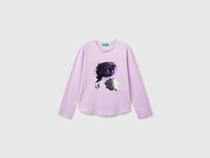 Maglietta con paillettes in cotone bio