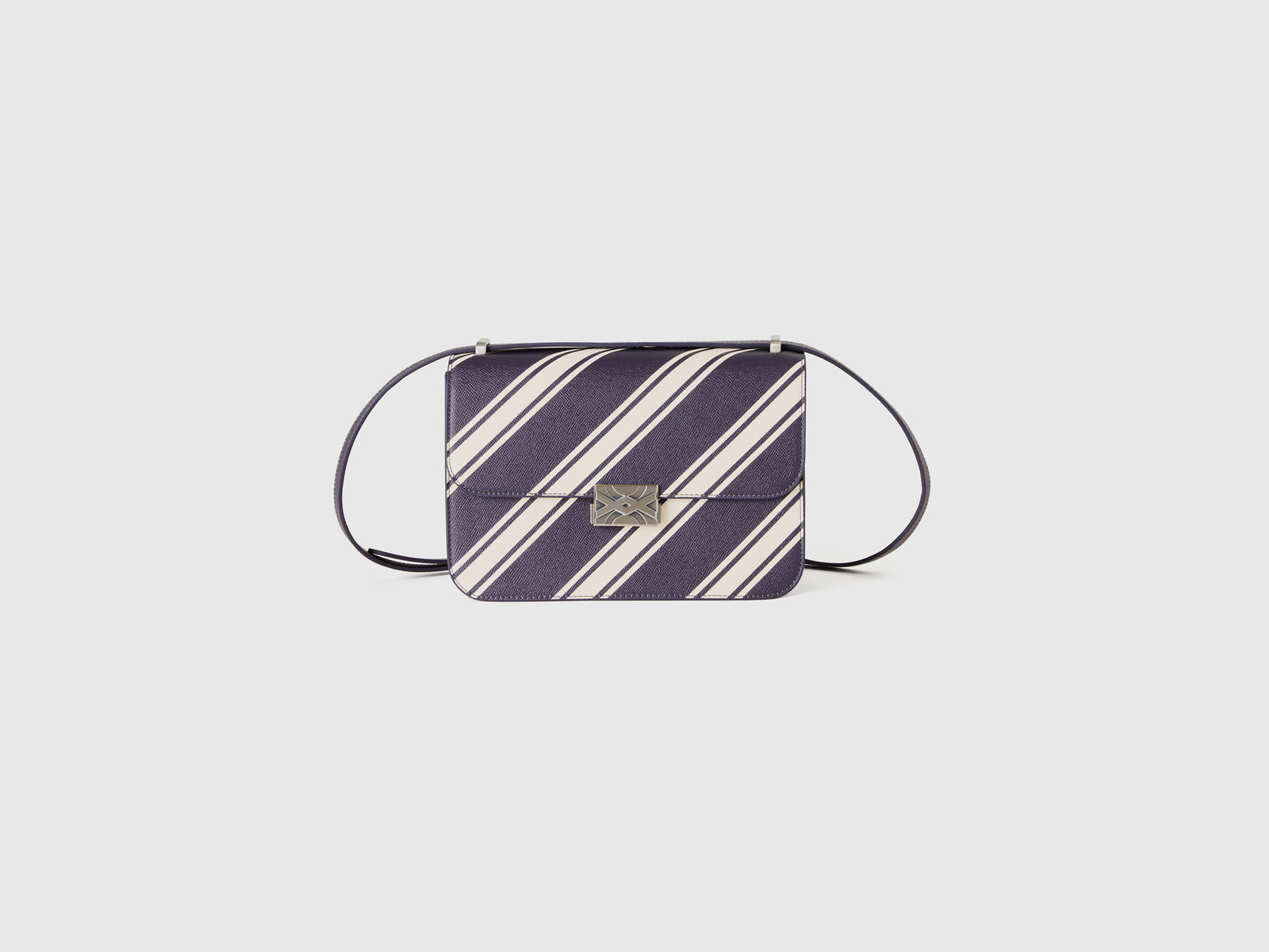 Borsa a righe regimental da donna blu scuro | Benetton Outlet