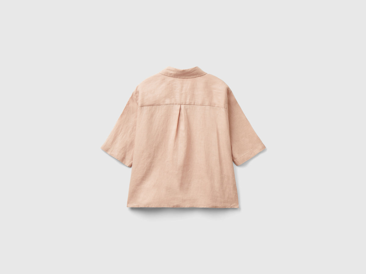 Camicia corta in puro lino