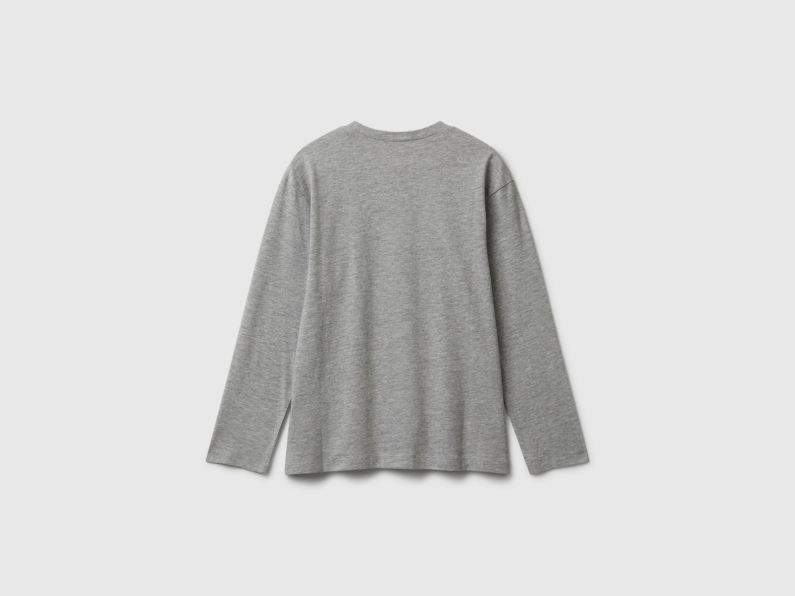 T-shirt in cotone con stampa da bambino grigio chiaro 2 | Benetton Outlet