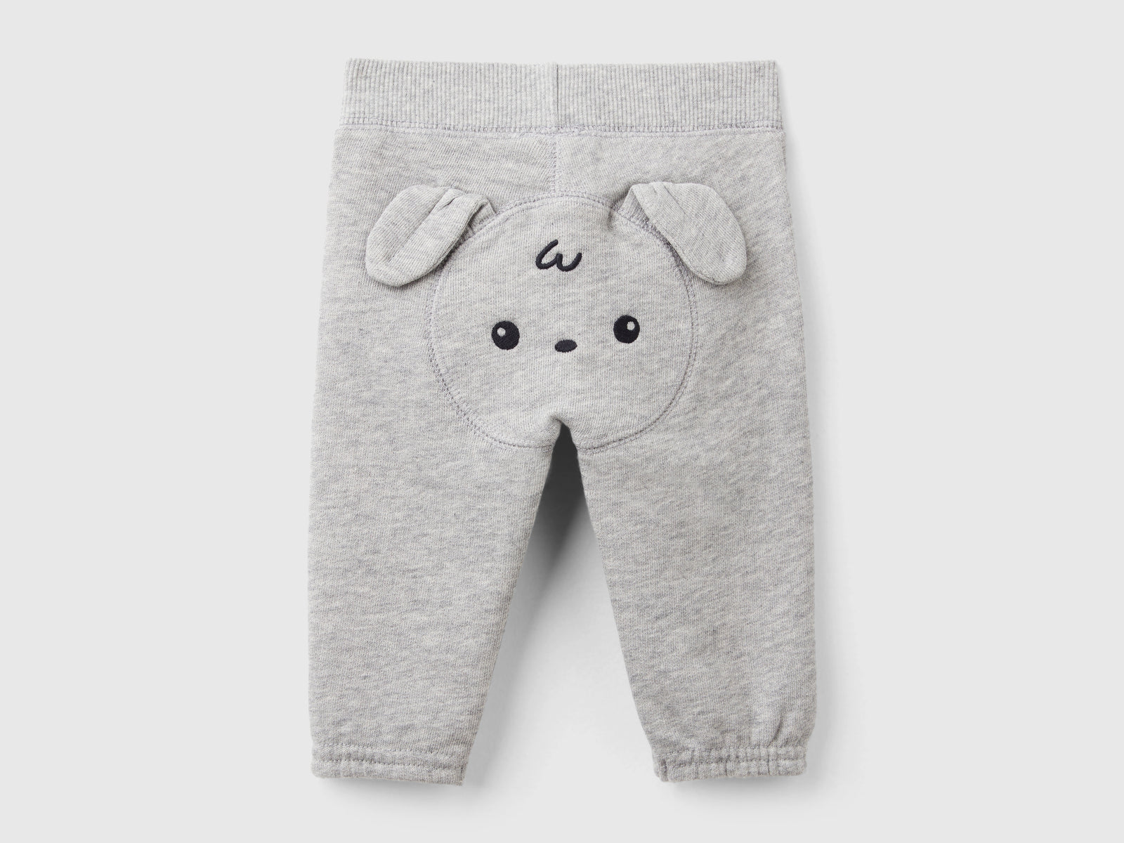 Pantaloni in felpa di cotone bio da neonato grigio chiaro 2 | Benetton Outlet