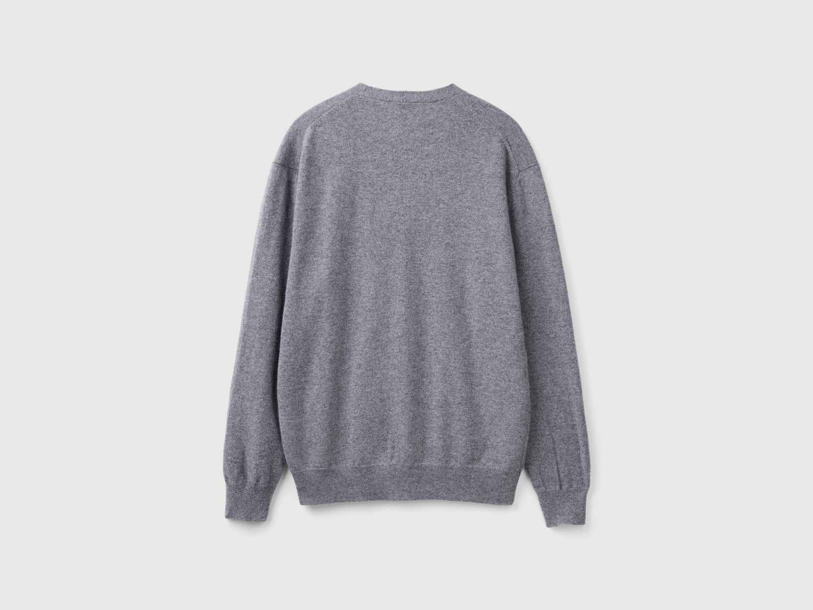 Cardigan scollo a V in pura lana Merino da uomo grigio scuro 2 | Benetton Outlet