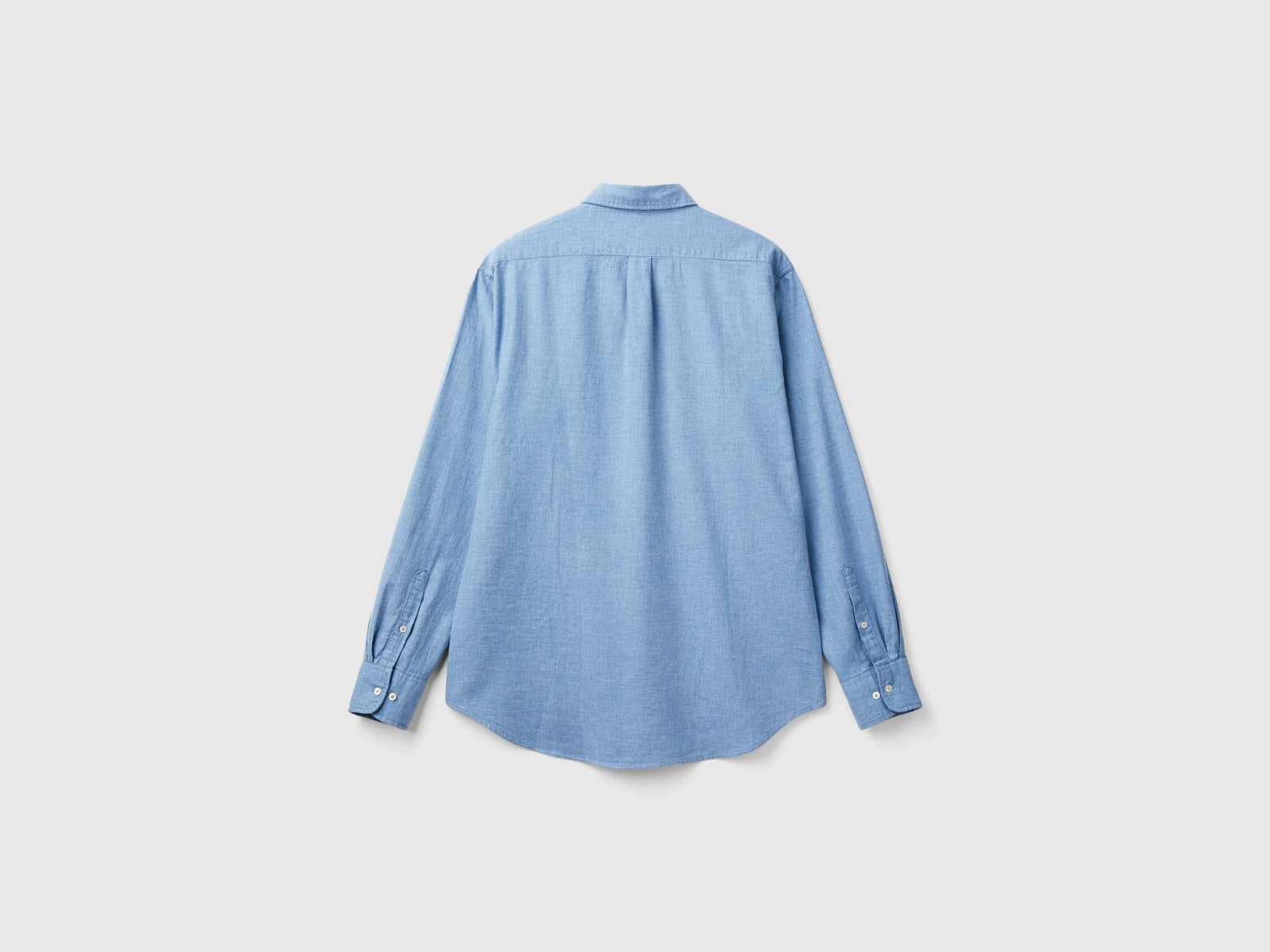 Camisa abotonada de franela da uomo azzurro 2 | Benetton Outlet