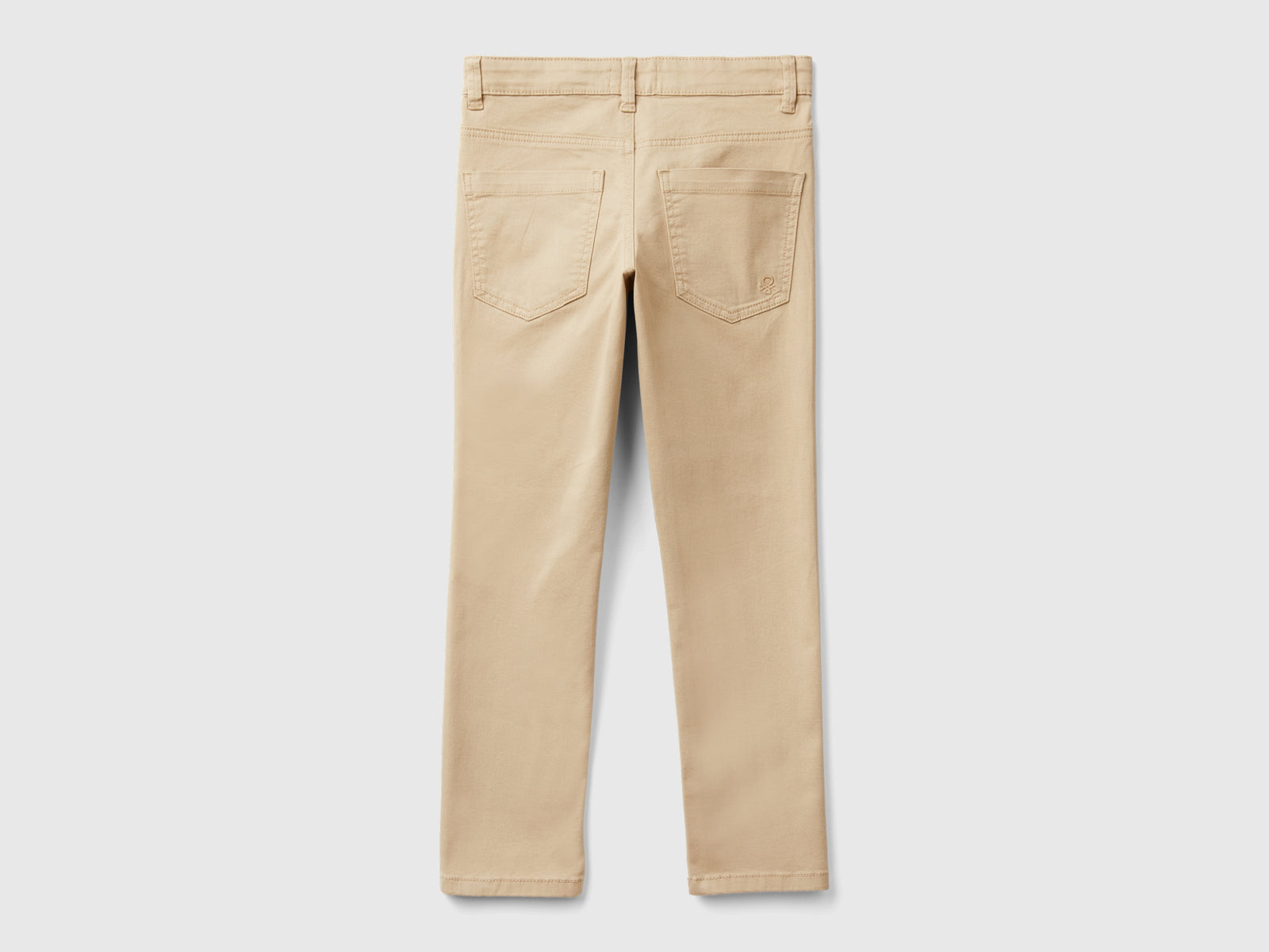 Pantaloni slim fit cinque tasche da bambino beige 2 | Benetton Outlet