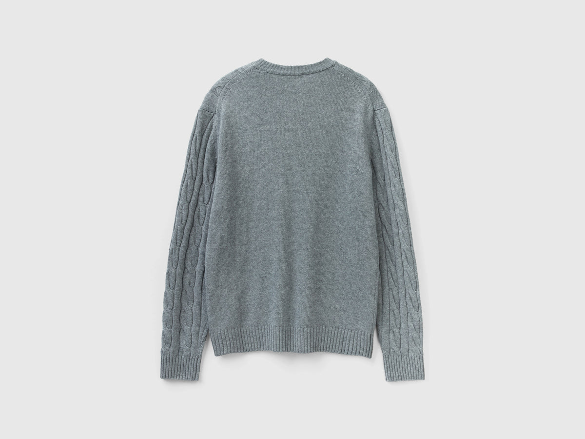 Maglia a trecce in misto cashmere