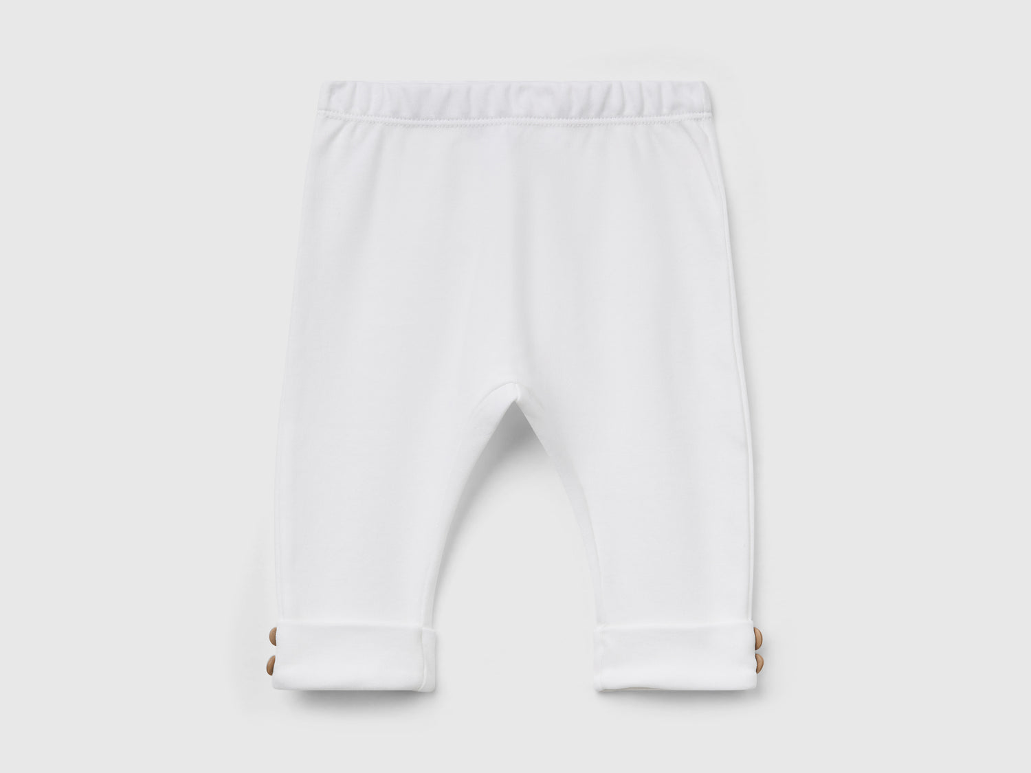 Leggings in puro cotone da neonato bianco panna | Benetton Outlet