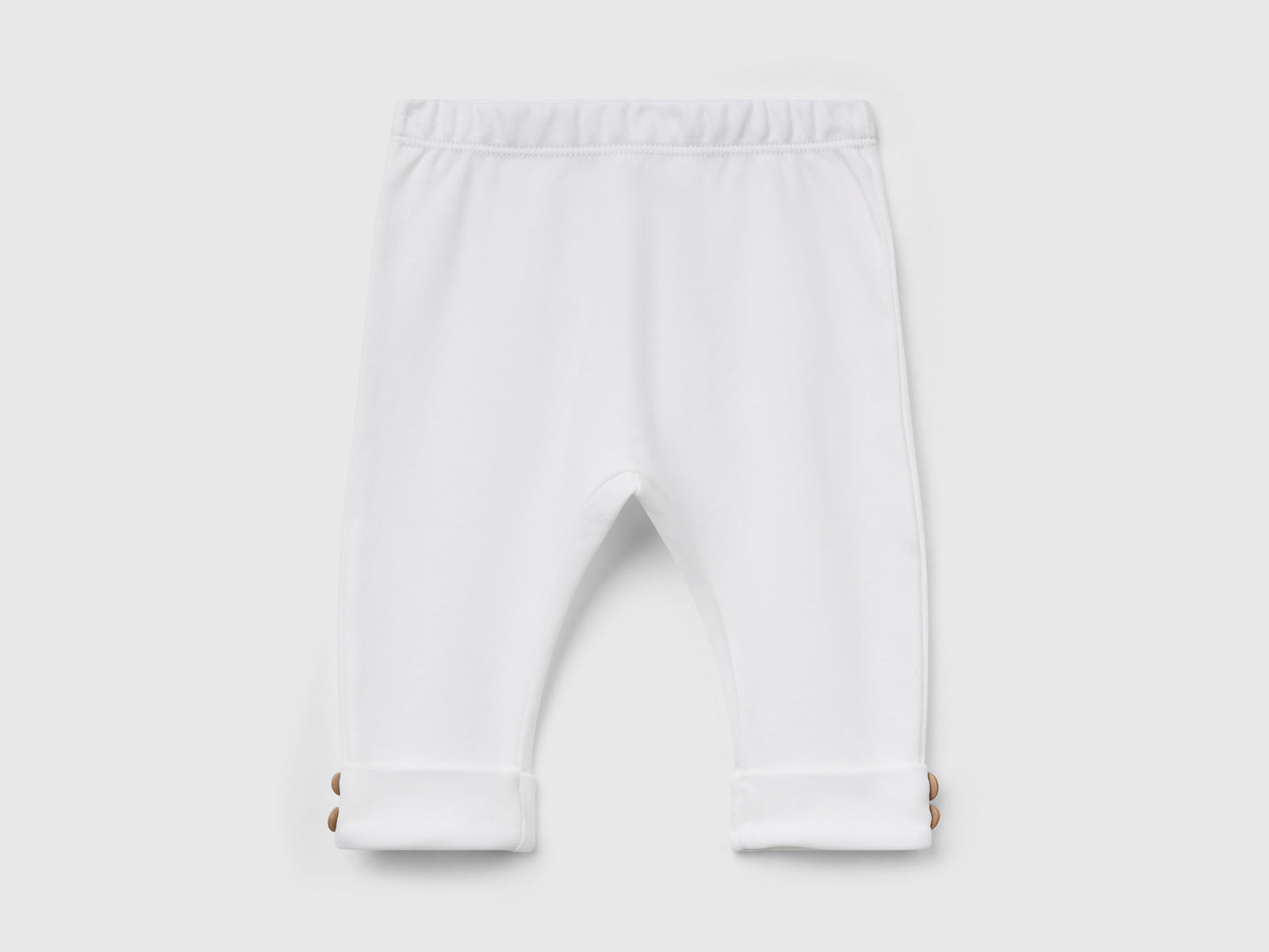 Leggings in puro cotone da neonato bianco panna | Benetton Outlet