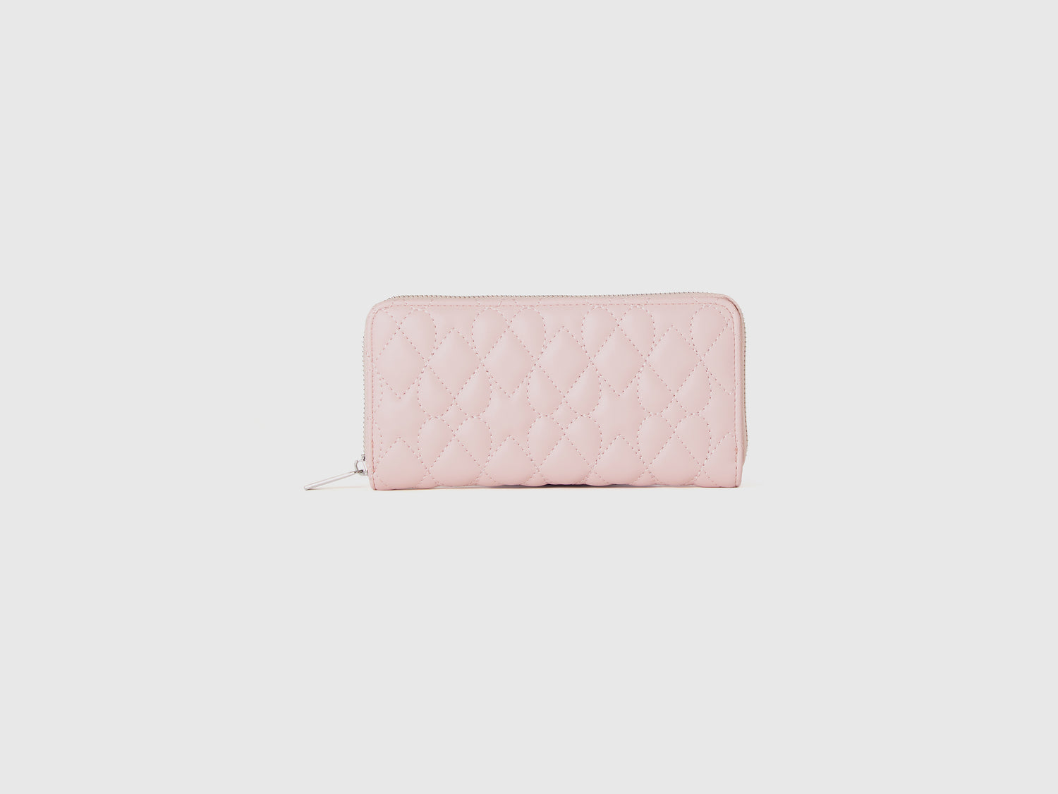 Portafoglio cuore in tessuto spalmato da donna rosa tenue | Benetton Outlet